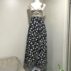 Vintage 70’s Maxi Ruffle Print Skirt size 24”